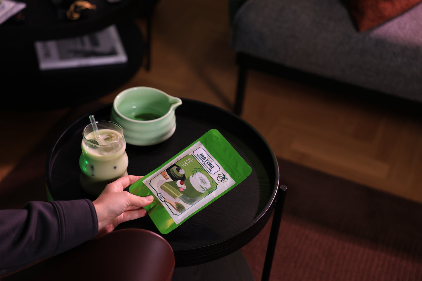 Sakura juego de cerámica con matcha culinario