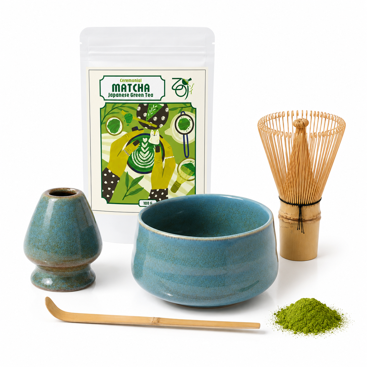 Zen zestaw z ceramiki z ceremonialną matchą